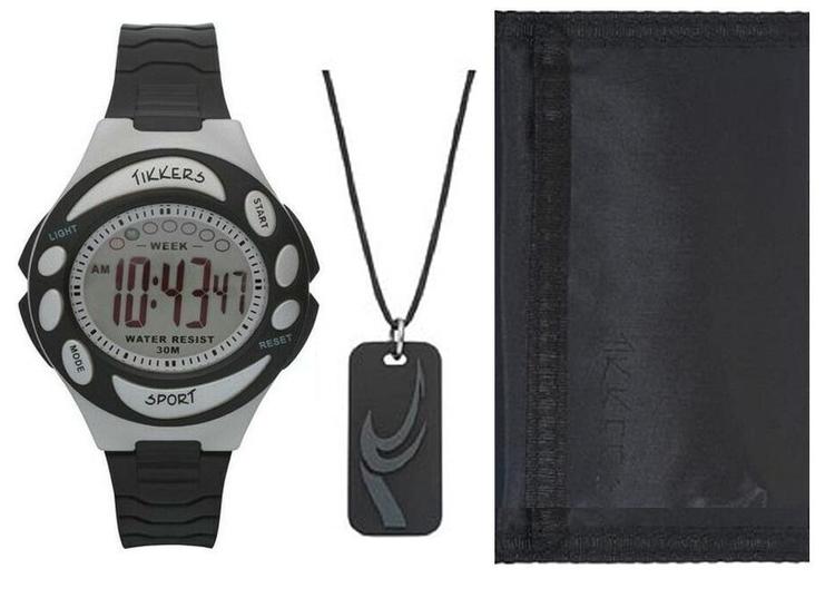 Digitalt Barnklocka set med plånbok och halsband
