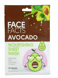 Avocado Hydrating Nourishing Printed Sheet Mask Face Facts Vegan