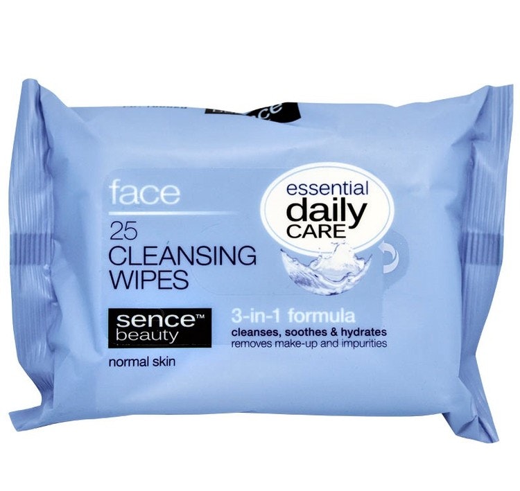 Sencebeauty Facial Cleansing Wipes 3-in-1  25-pack