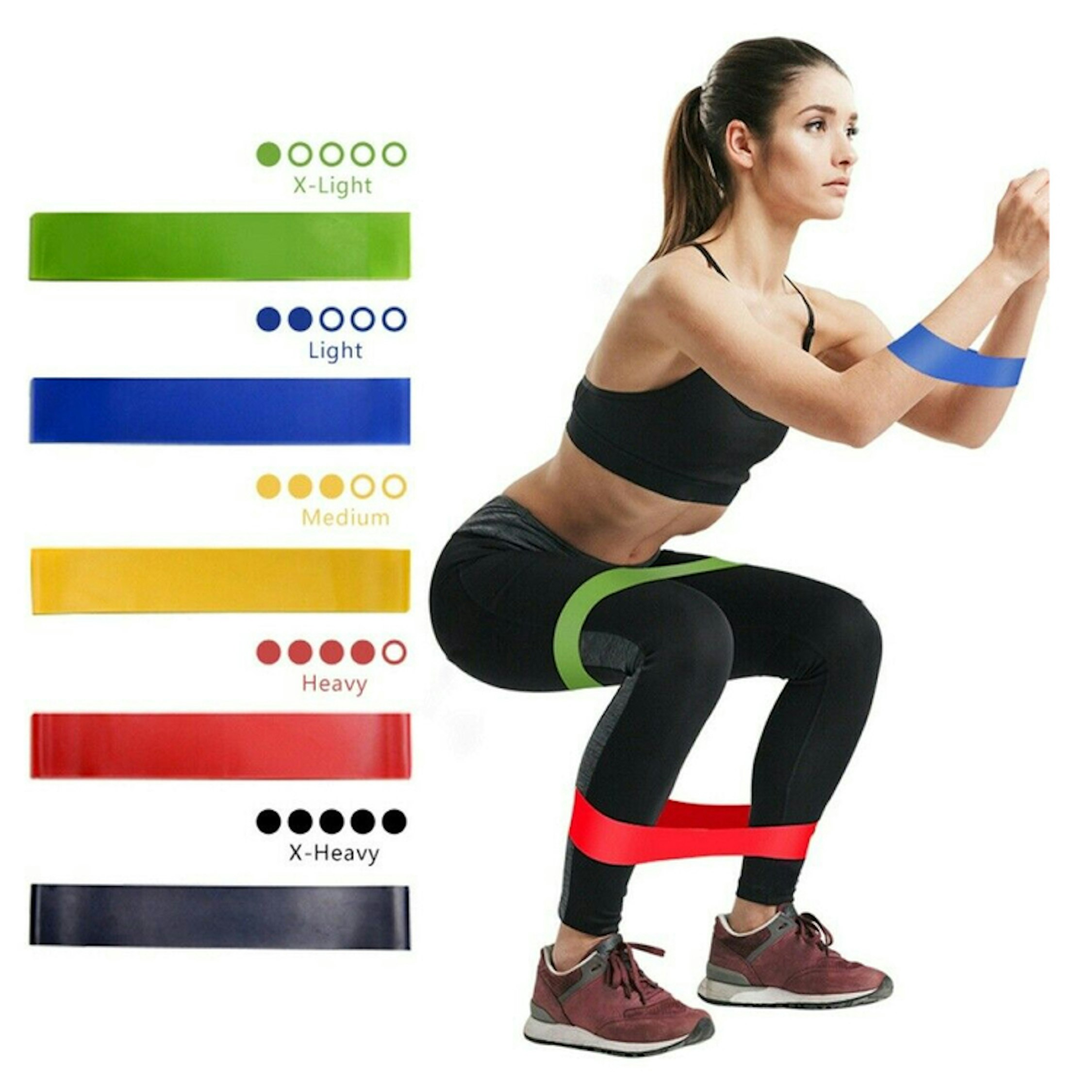 Exercise Resistance Belt фитнес резинки набор 5