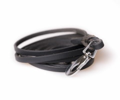 Active Canis Leather Leash (pcp hook), 1,2×180 cm Black