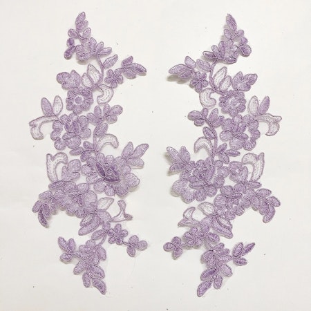 Spegelvänt par. Applikation på mesh. LIGHT PURPLE