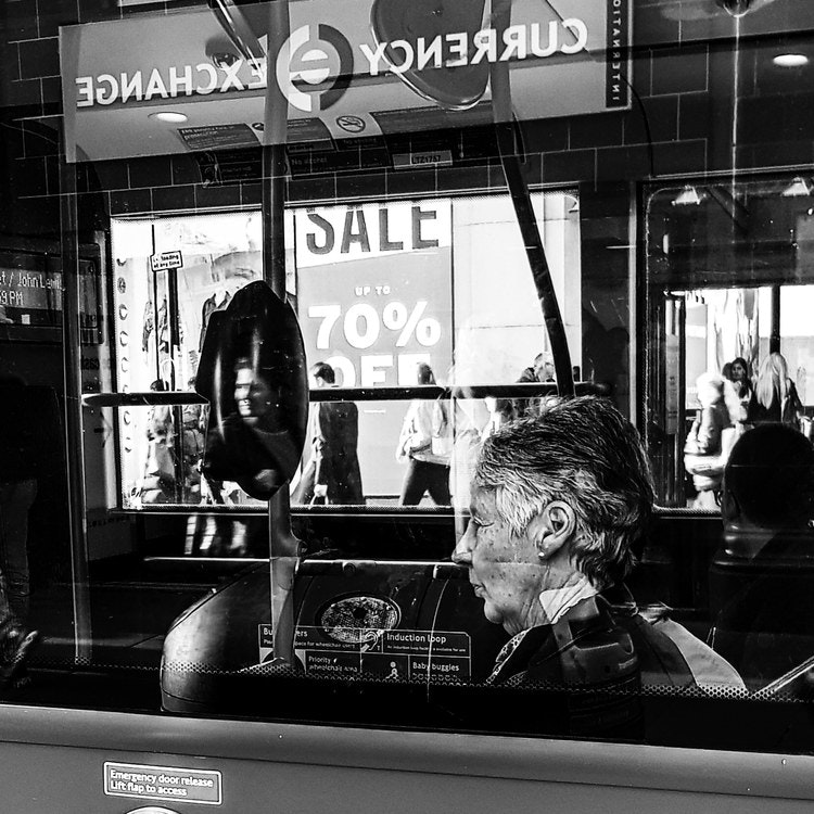 Lady in London Bus