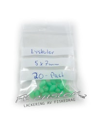 Beads green luminous 5x7mm -20 pack