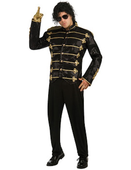 Michael Jackson Deluxe militär paljettjacka med guldklädsel Maskerad