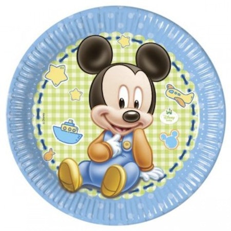 Disney Musse Pigg Mickey Mouse blå tallrik 8-pack