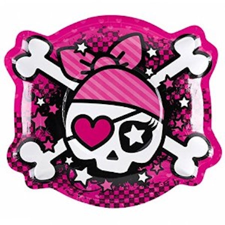 Rosa pirattallrikar 6-pack