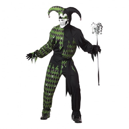 Elak Gycklare Grön Joker Maskeraddräkt Halloween