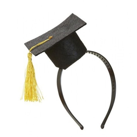 Examenshatt på Diadem med gul tofs Studenthatt