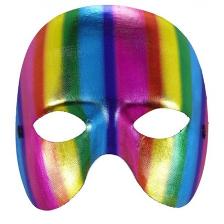 Multifärgad halv ansiktsmask Maskerad Pride