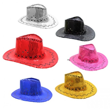 Glittrig cowboyhatt Maskerad