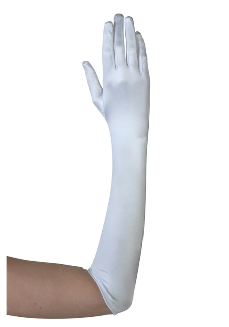 Långa vita handskar Deluxe Maskerad