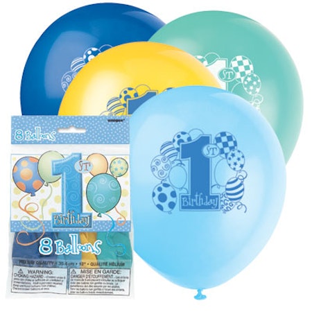 1 års ballonger 8-pack