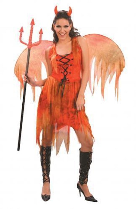 Djävulsklänning med vingar Devil Fairy Maskeraddräkt Halloween