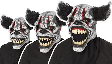 Läskig clown ansiktsmask Halloween Maskerad