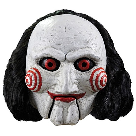 SAW ansiktsmask med hår Billy the Puppet Halloween Maskerad