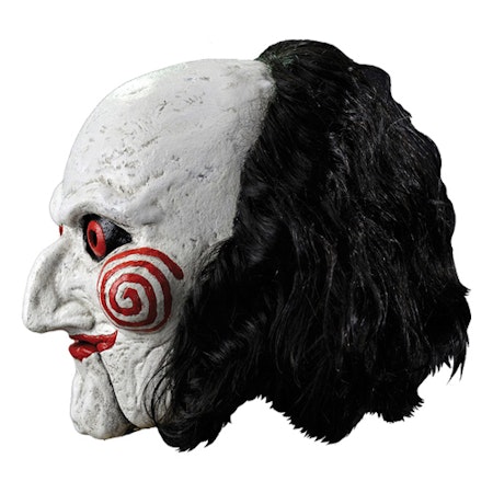 SAW ansiktsmask med hår Billy the Puppet Halloween Maskerad