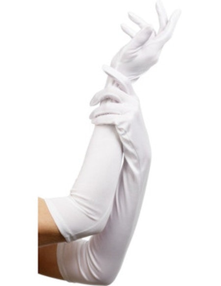 Vita handskar långa