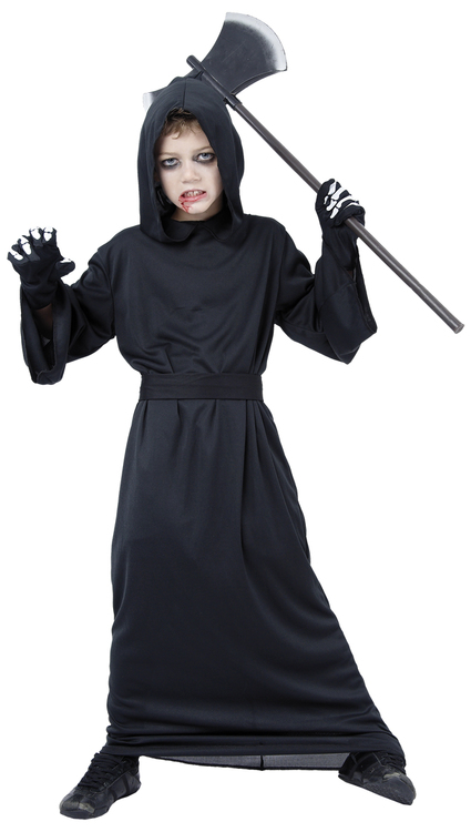 Reaper kåpa med huva och bälte Maskeraddräkt Halloween