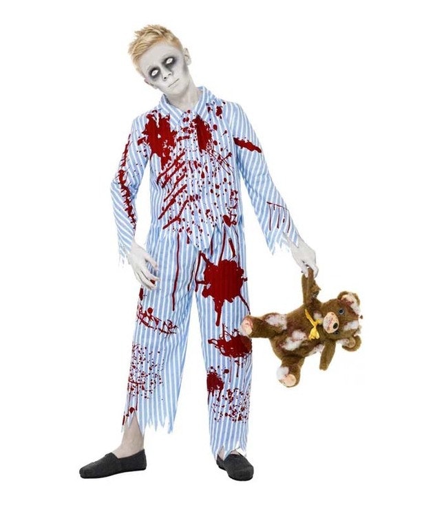 Zombie pyjamas pojke Maskeradkläder Halloween - Maskeradjätten