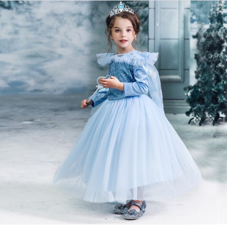 Elsa Prinsessklänning snöflinga Frost