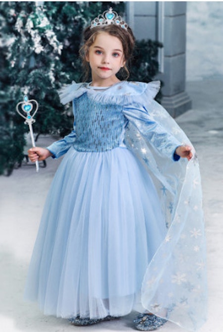 Elsa Prinsessklänning snöflinga Frost