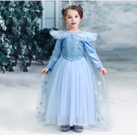 Elsa Prinsessklänning snöflinga Frost