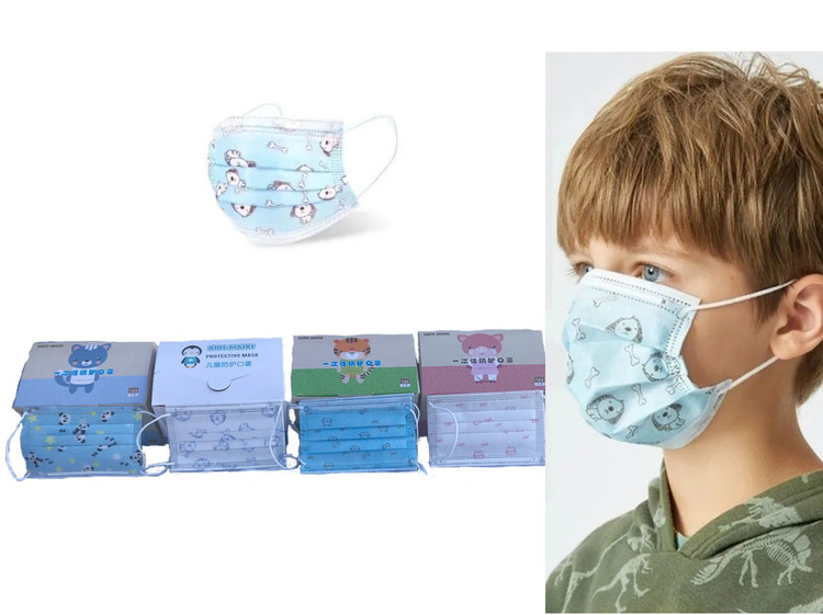 50–pack 3-lager munskydd med fyra olika motiv Barn