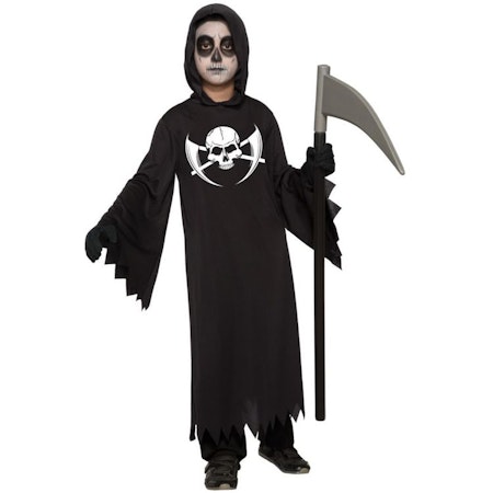 Screamdräkt Vålnaden med Skelettryck Maskeraddräkt Halloween Barn