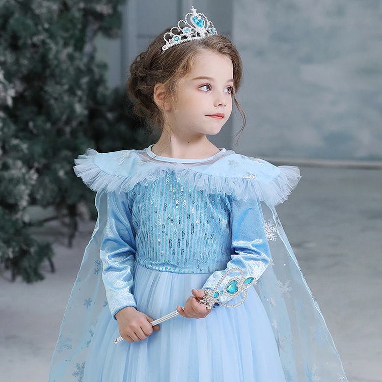 Elsa Prinsessklänning snöflinga Frost - Maskeradjätten