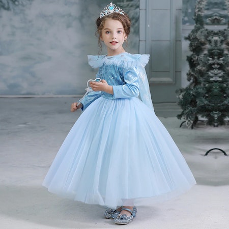 Elsa Prinsessklänning snöflinga Frost