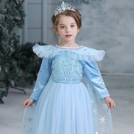 Elsa Prinsessklänning snöflinga Frost