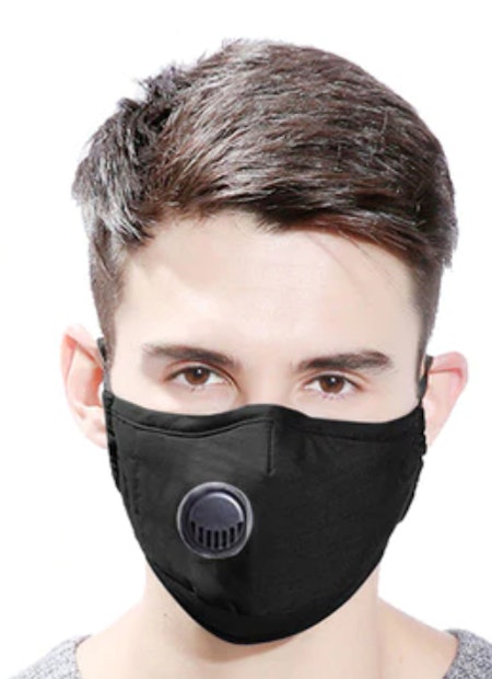 Tvättbart Ansiktsmask Munskydd med ventil Justerbara öronslingor och näsklämma 2-pack