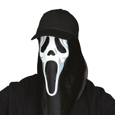 Scream Mask med Keps Maskerad