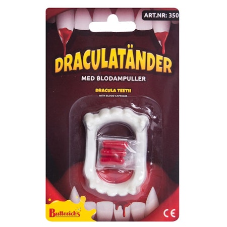 Dracula Tänder Med Blodampuller  Halloween