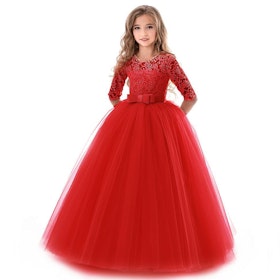 Prinsess klänning röd elegant