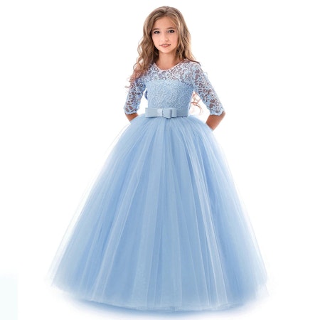 Prinsess klänning blå elegant