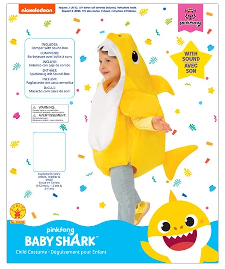 Baby Shark Gul Maskeraddräkt Barn