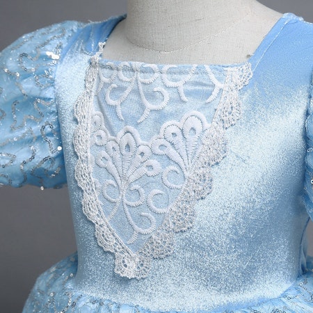 Prinsessklänning Blå Frost Elsa Askungen