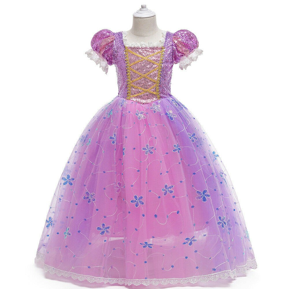 Prinsessklänning Rapunzel Frost Elsa Anna Maskeraddräkt - Maskeradjätten