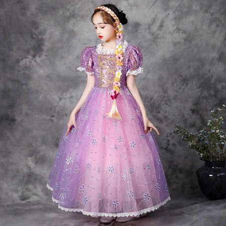 Prinsessklänning Rapunzel Frost Elsa Anna Maskeraddräkt