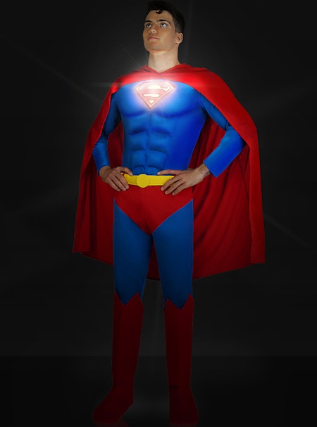 Superman med Ljus och Muskler Maskeraddräkt