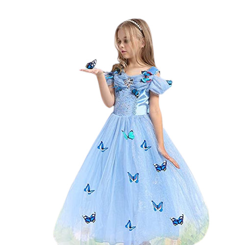 Prinsessklänning Elegant Blå Barn Maskeraddräkt