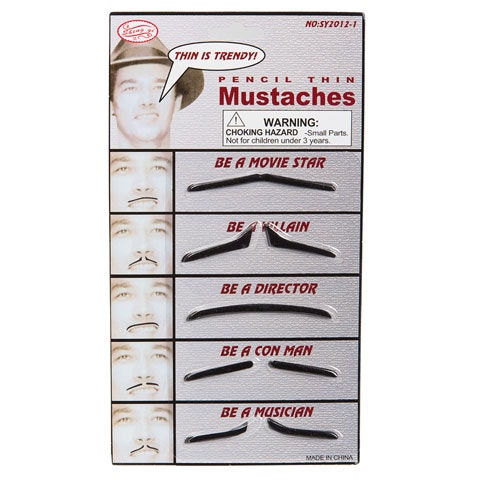 Smala Lösmustascher Set med 5 st