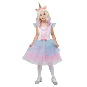 Enhörning Prinsessklänning Unicorn och Diadem med horn