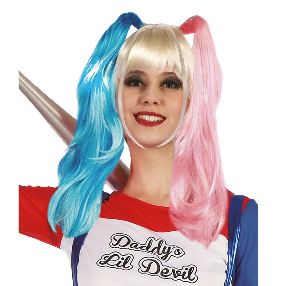 Bad Girl Harley Quinn Peruk med Lugg