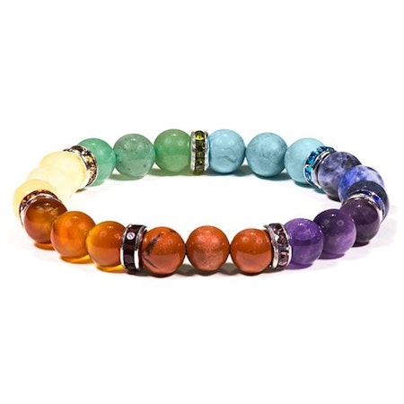 7 Chakra Kristaller 8mm pärlor Armband