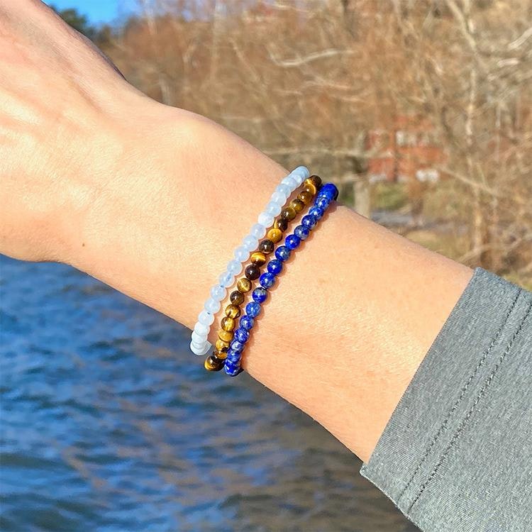 Lapis Lazuli 4mm pärlor Armband