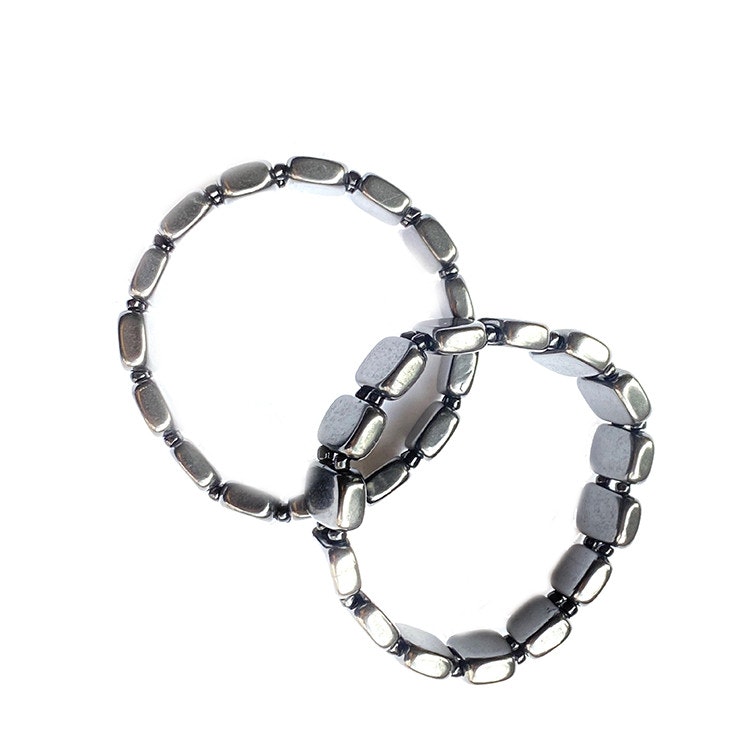 Shungit Rektangulära pärlor Armband 'Normal Handled'