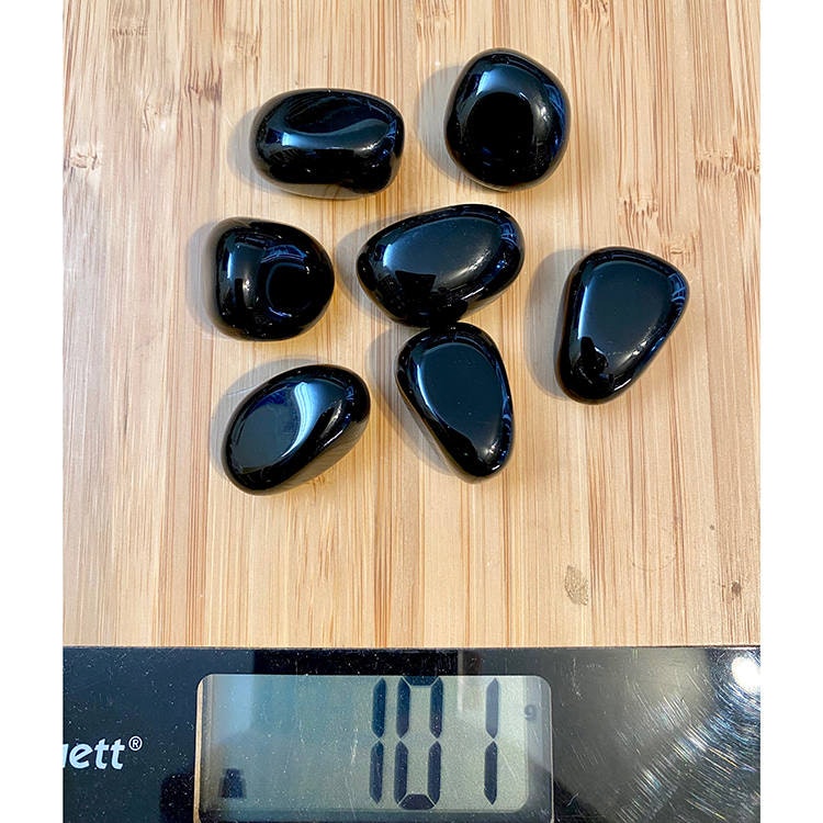 Obsidian Svart AA Trumlade stenar 100gr